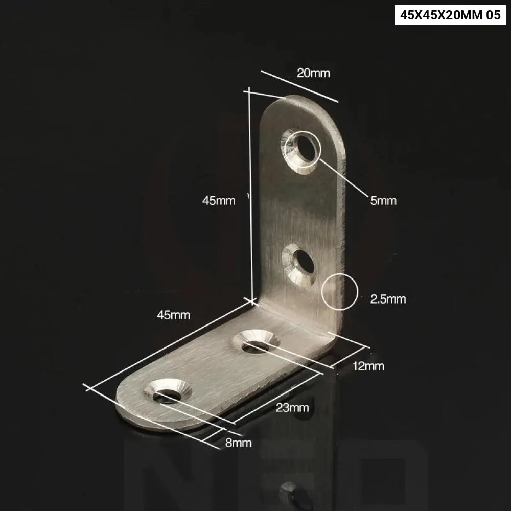 10 Stainless Steel Corner Brackets for Furniture Support
