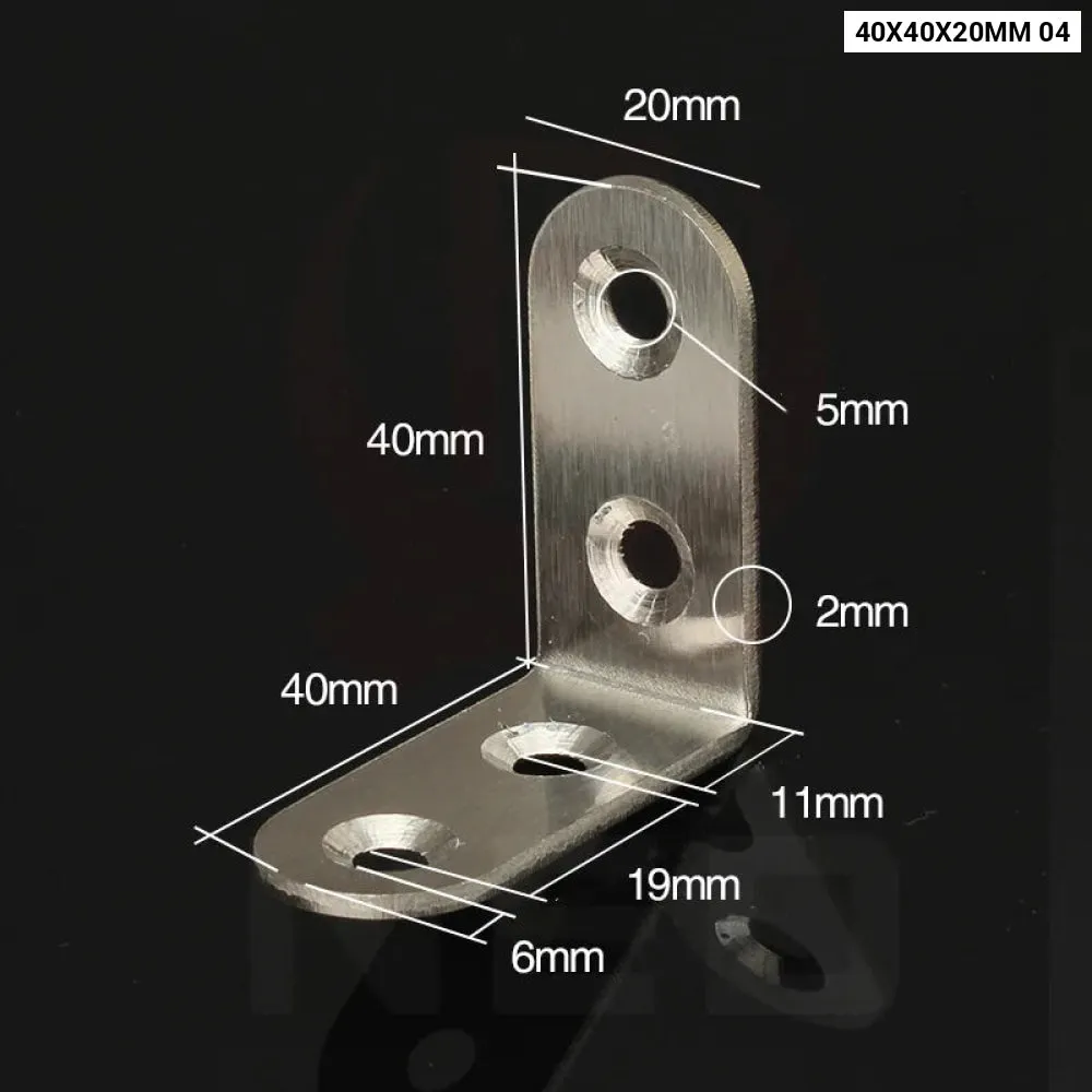 10 Stainless Steel Corner Brackets for Furniture Support