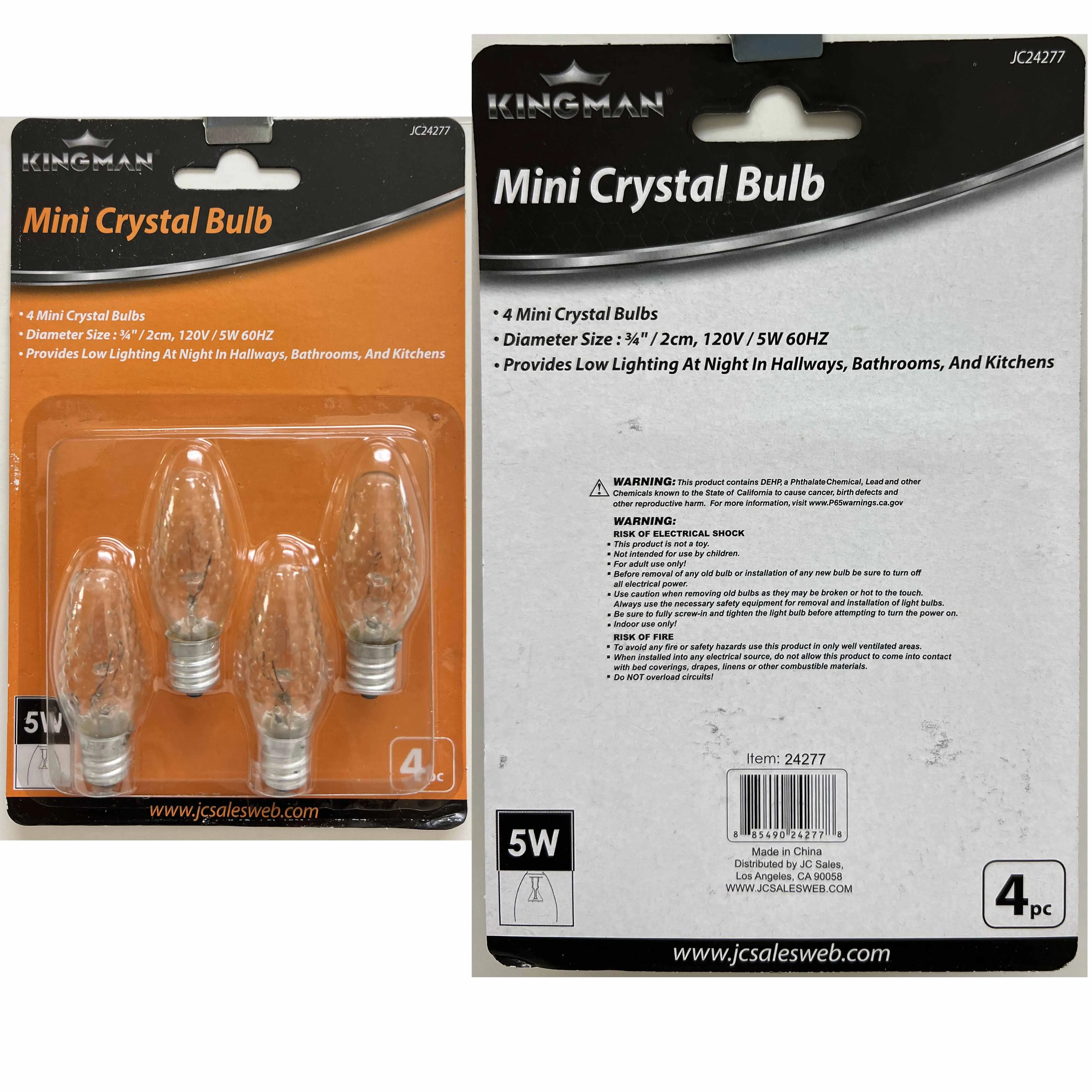 12 Mini Night Light Bulbs Crystal Incandescent 5W 120V Lamp Lighting Candelabra