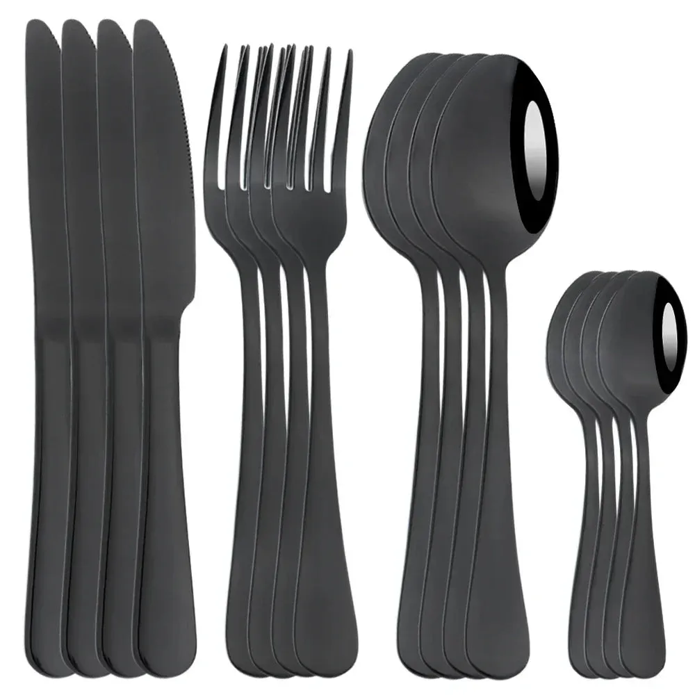 16 Piece Rainbow Stainless Steel Tableware Set For Restaurants And Kitchens