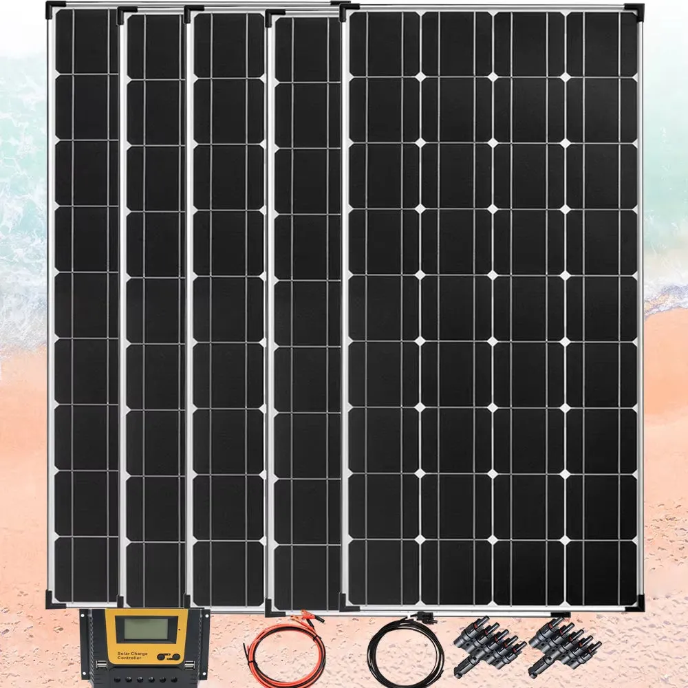 18V Solar Panel 1200W 600W Waterproof Monocrystalline Best Solar Panel 1- 10Pcs 120W China Charging Camping RV Boat Battery Home