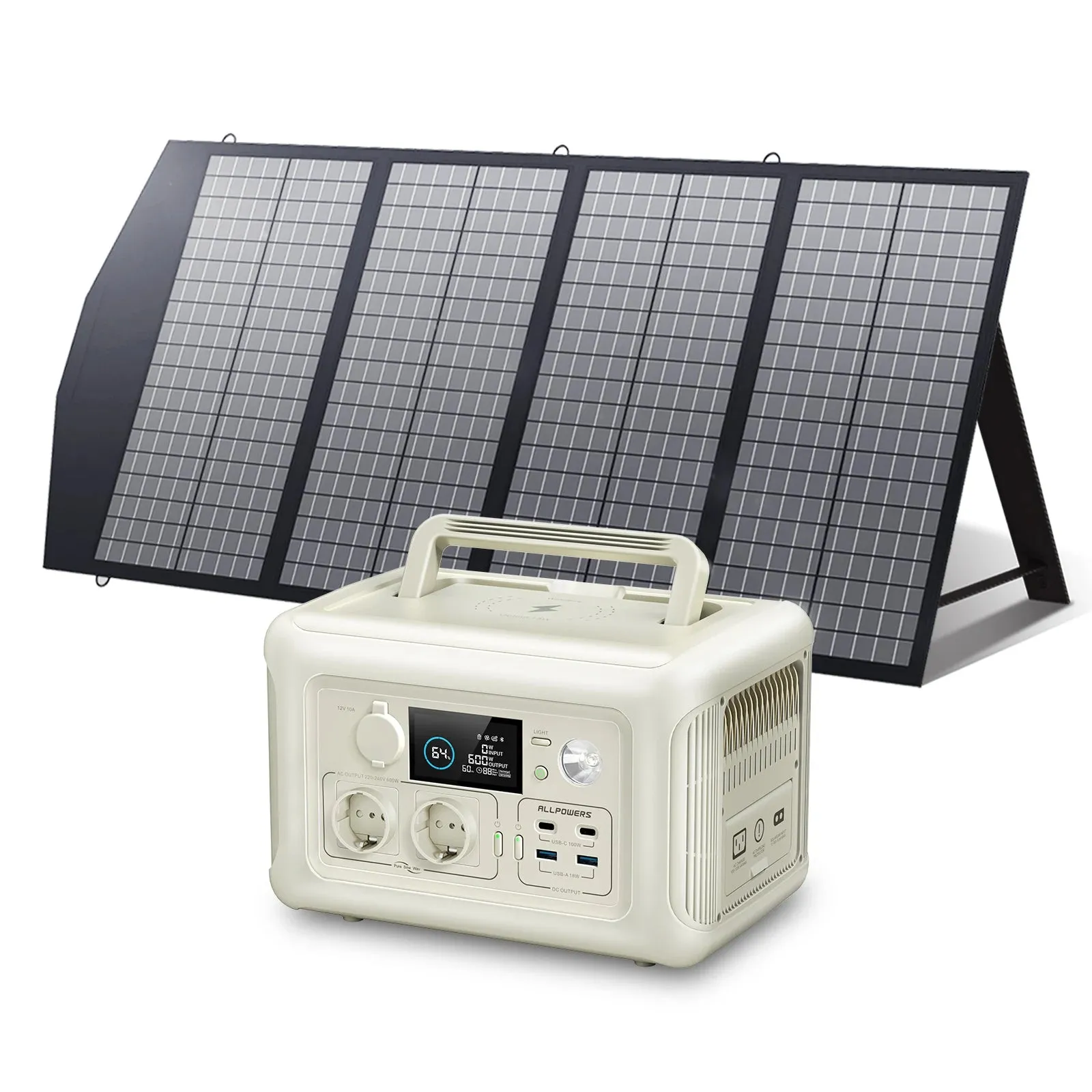 299Wh Portable Solar Generator Panel Pure Sine Wave For Camping Outdoors
