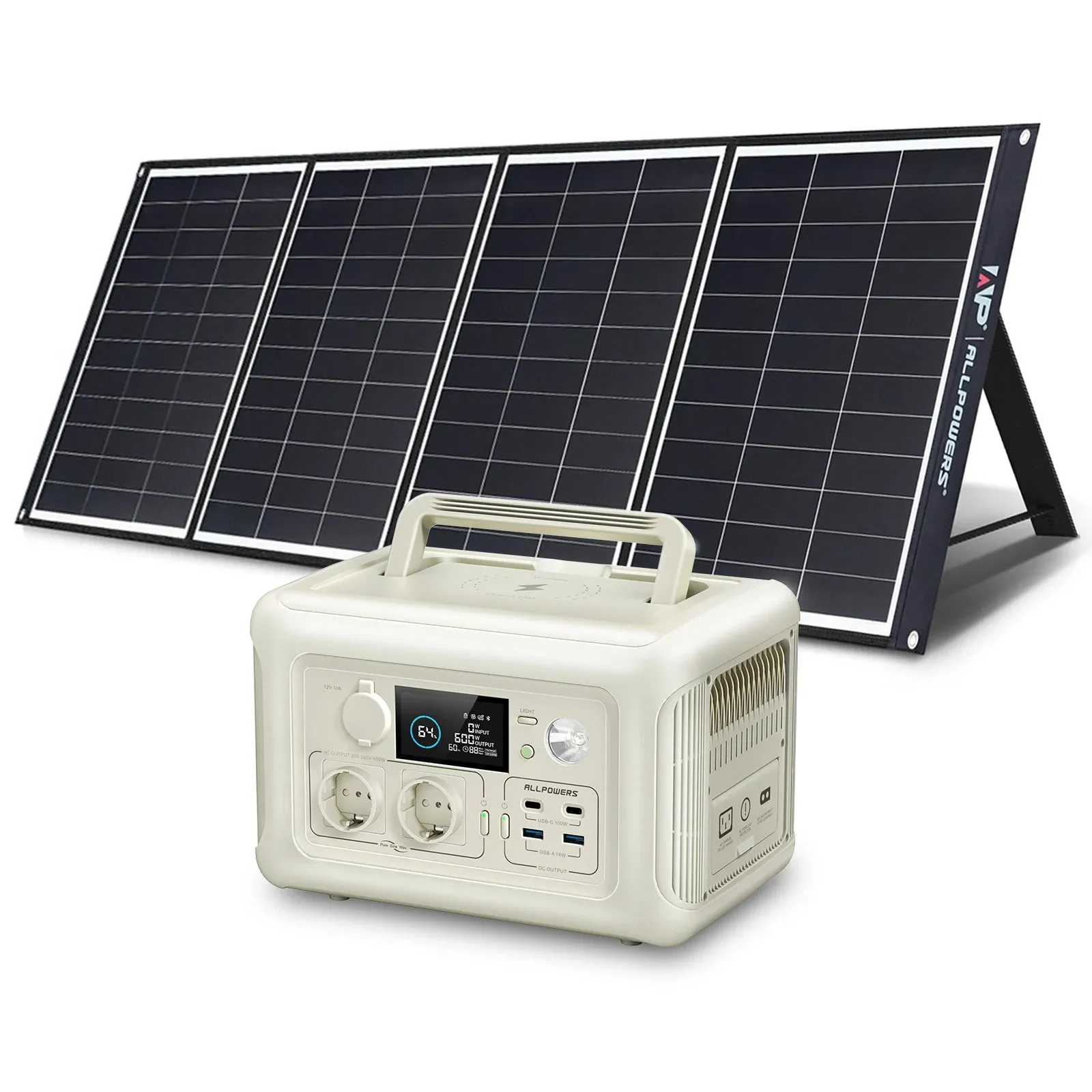 299Wh Portable Solar Generator Panel Pure Sine Wave For Camping Outdoors