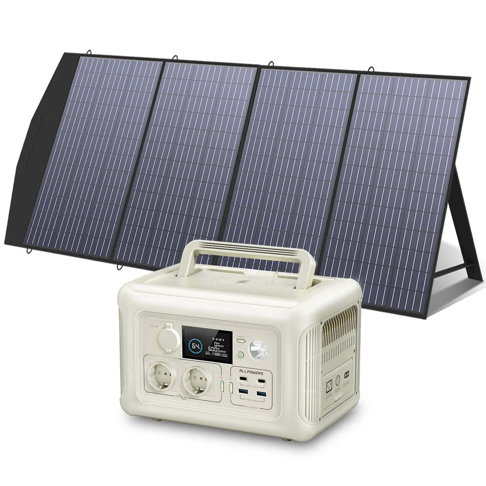299Wh Portable Solar Generator Panel Pure Sine Wave For Camping Outdoors