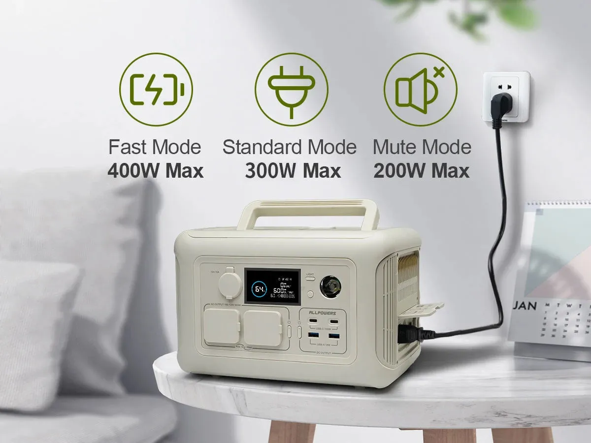 299Wh Portable Solar Generator Panel Pure Sine Wave For Camping Outdoors