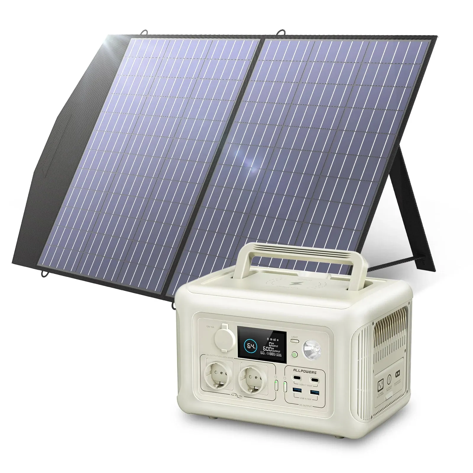 299Wh Portable Solar Generator Panel Pure Sine Wave For Camping Outdoors