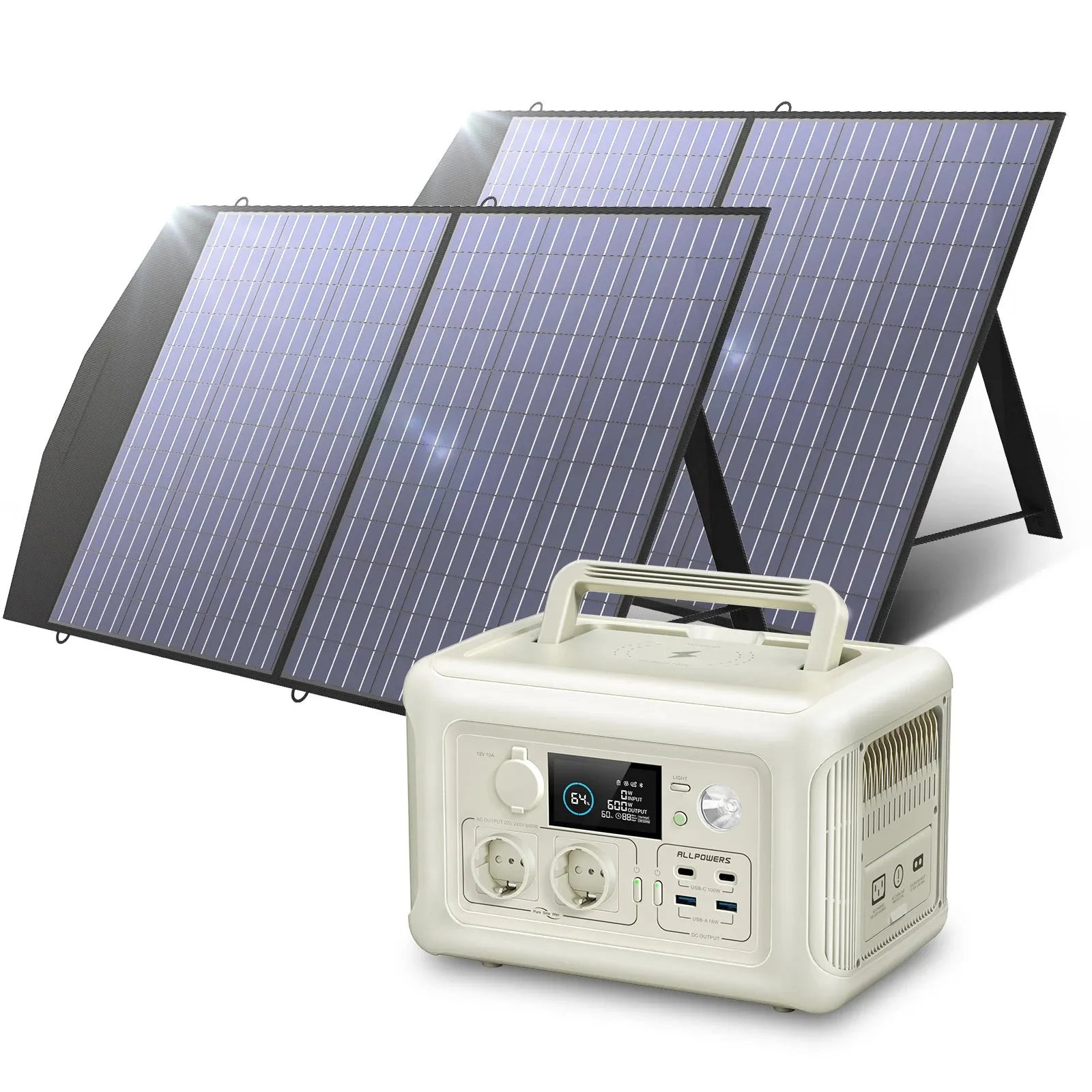 299Wh Portable Solar Generator Panel Pure Sine Wave For Camping Outdoors