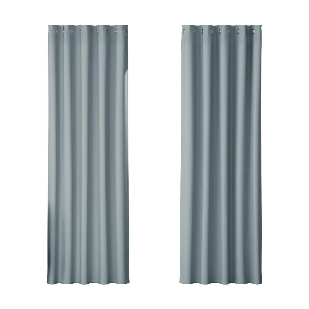 2X Blockout Curtains | Blackout Window Eyelet | 180x213cm | Grey