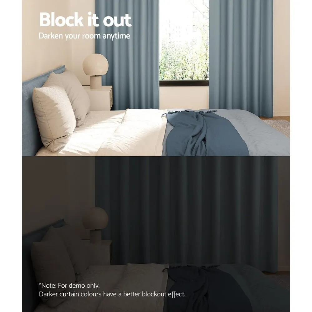 2X Blockout Curtains | Blackout Window Eyelet | 180x213cm | Grey
