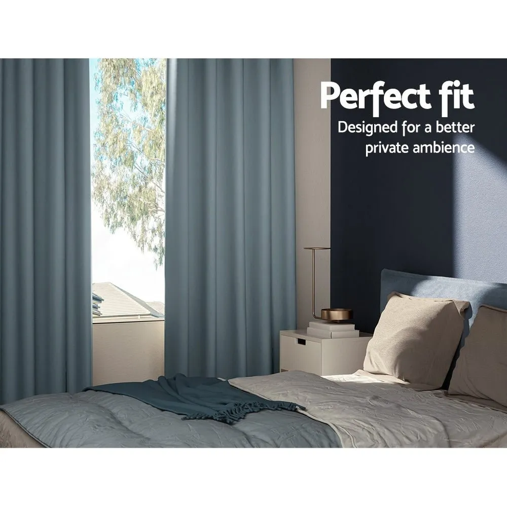 2X Blockout Curtains | Blackout Window Eyelet | 240x230cm | Grey
