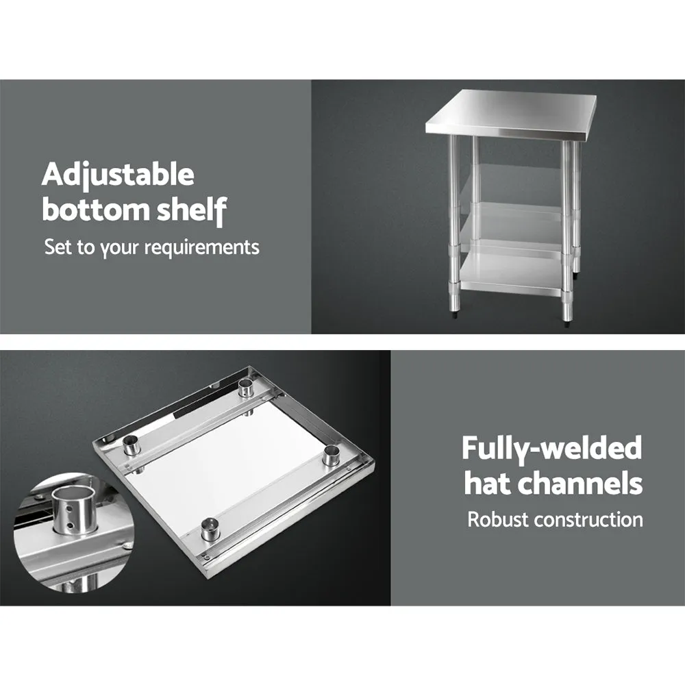 430 Stainless Steel Kitchen Work Bench | Wheels 610mm x 610mm