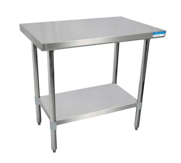 48" X 24" Stainless Steel Top Work Table w/ Stainless  Steel Legs and Shelf