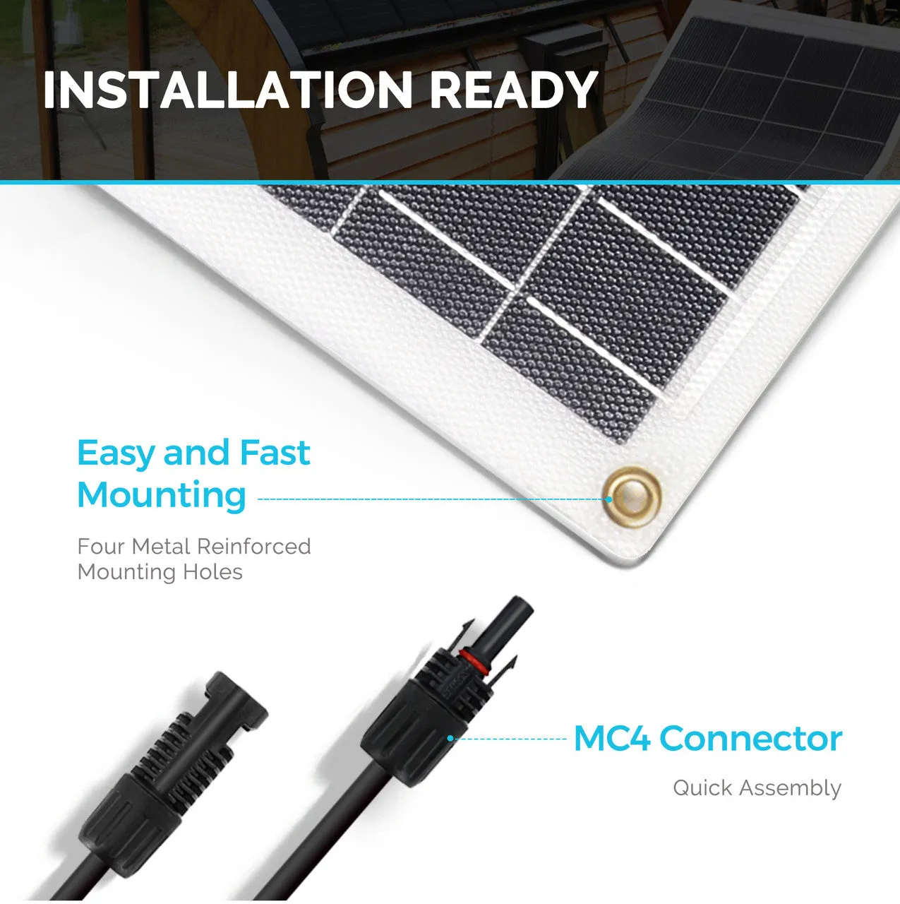 50 Watt 12 Volt Flexible Monocrystalline Solar Panel
