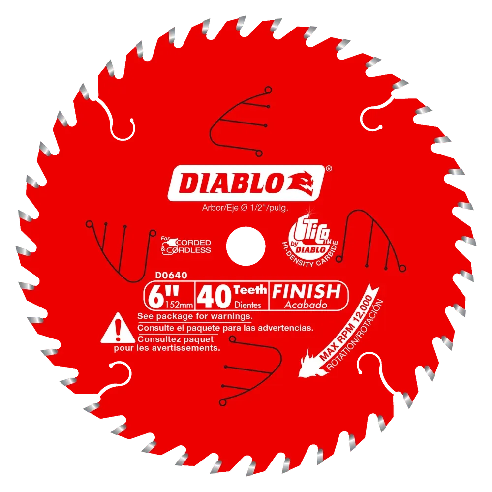 6 in. x 40 Tooth Finish Saw Blade for Port-Cable Saw Boss - 15 per Order