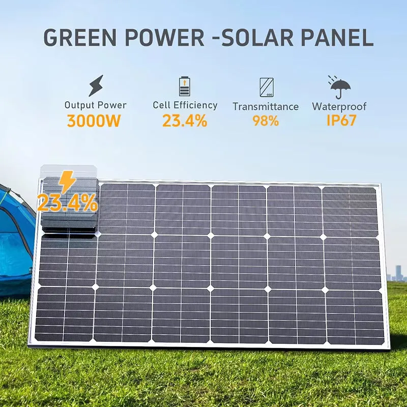 6000W Solar Panel 18V High Efficiency 3KW Portable Power Bank Flexible Charging Outdoor Solar Cells for Battery Home RV Camping