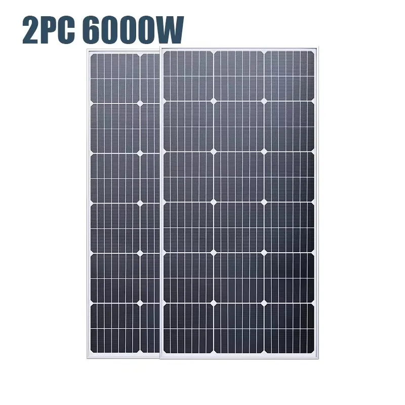 6000W Solar Panel 18V High Efficiency 3KW Portable Power Bank Flexible Charging Outdoor Solar Cells for Battery Home RV Camping
