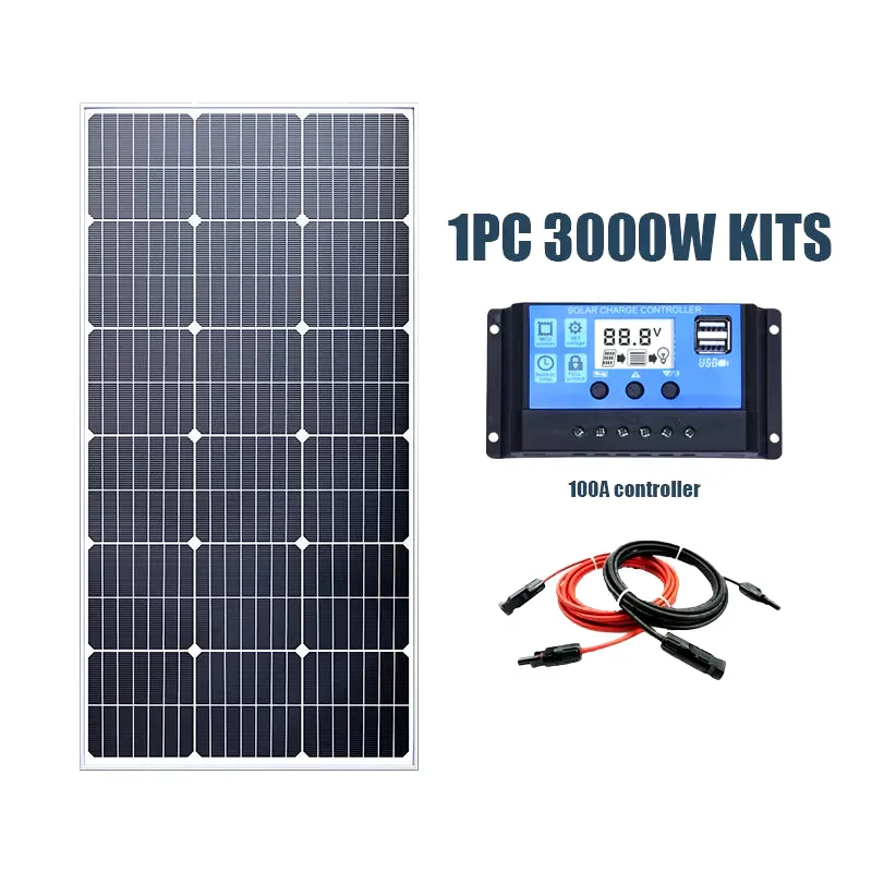 6000W Solar Panel 18V High Efficiency 3KW Portable Power Bank Flexible Charging Outdoor Solar Cells for Battery Home RV Camping