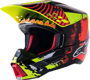 ALPINESTARS SM5 Helmet - Solar Flare - Gloss Black/Red/Yellow - XS 8305822-1355-XS