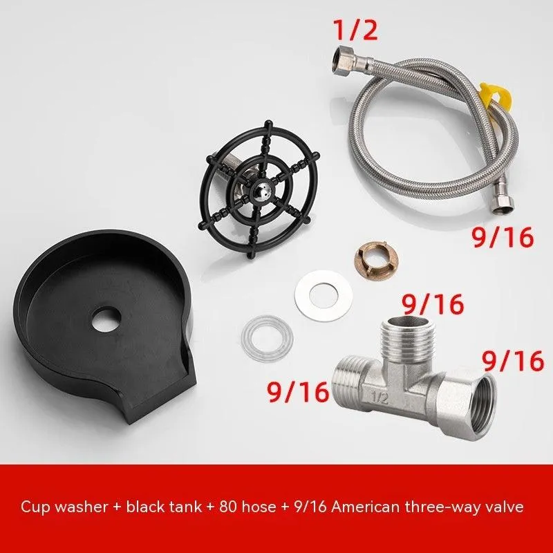 Bar Counter Cup Washer Sink High-pressure Spray Automatic Faucet Coffee Pitcher Wash Cup Tool Kitchen