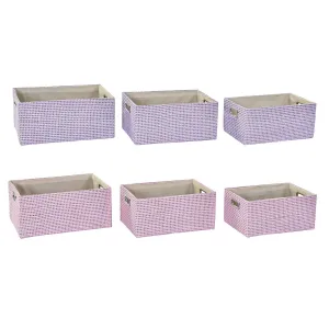 Basket Set Dkd Home Decor 40.5 x 27.5 x 18 Cm Polyester 2 Units
