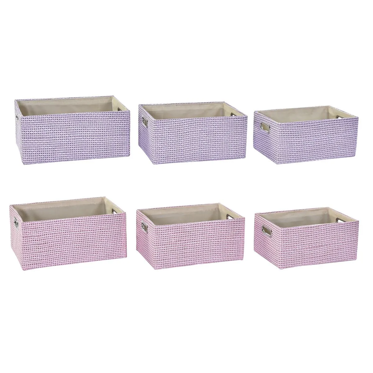 Basket Set Dkd Home Decor 40.5 x 27.5 x 18 Cm Polyester 2 Units
