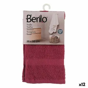 Bath Towel 30 x 0.5 x 50 Cm Maroon 12 Units