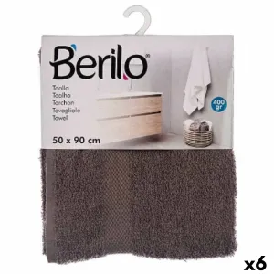 Bath Towel Grey 50 x 90 Cm 6 Units
