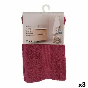 Bath Towel Maroon 70 x 0.5 x 130 Cm 3 Units