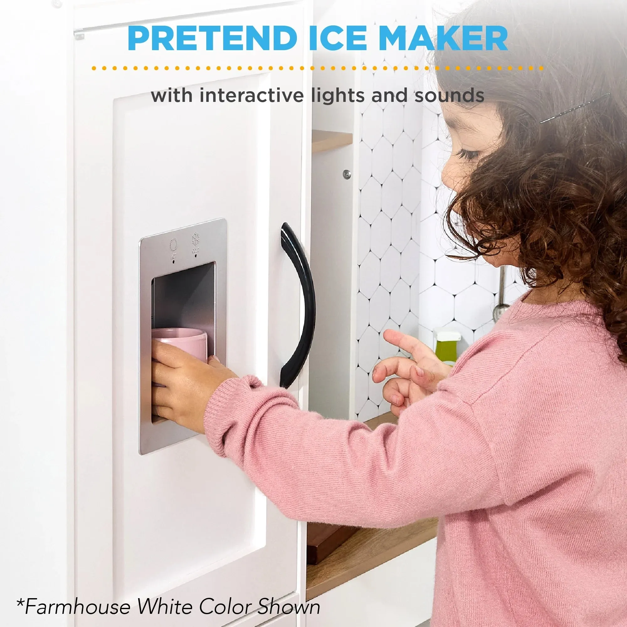 Best Choice Products Pretend Play Corner Kitchen, Interactive Wooden Kids Set w/ Lights & Sounds - White