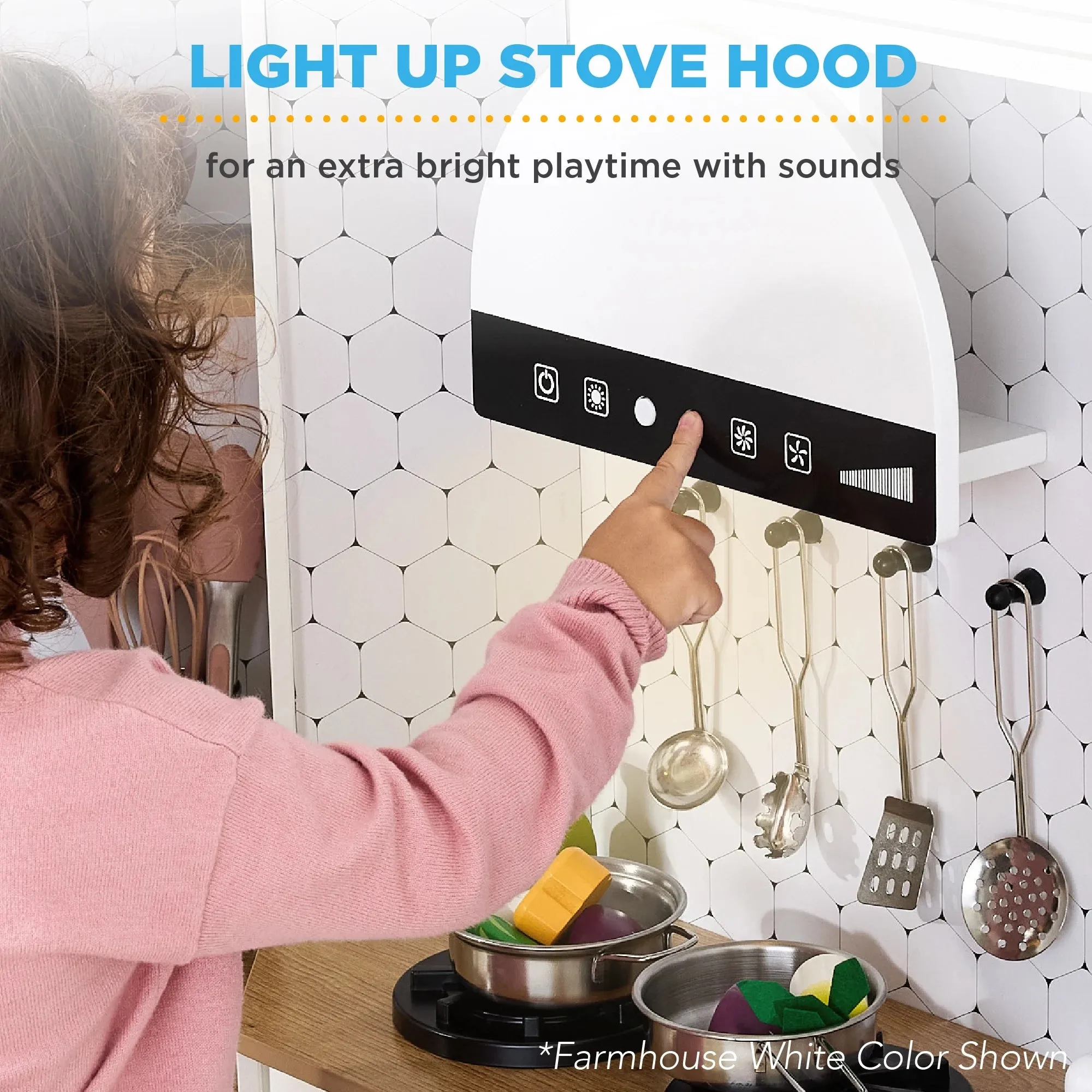 Best Choice Products Pretend Play Corner Kitchen, Interactive Wooden Kids Set w/ Lights & Sounds - White