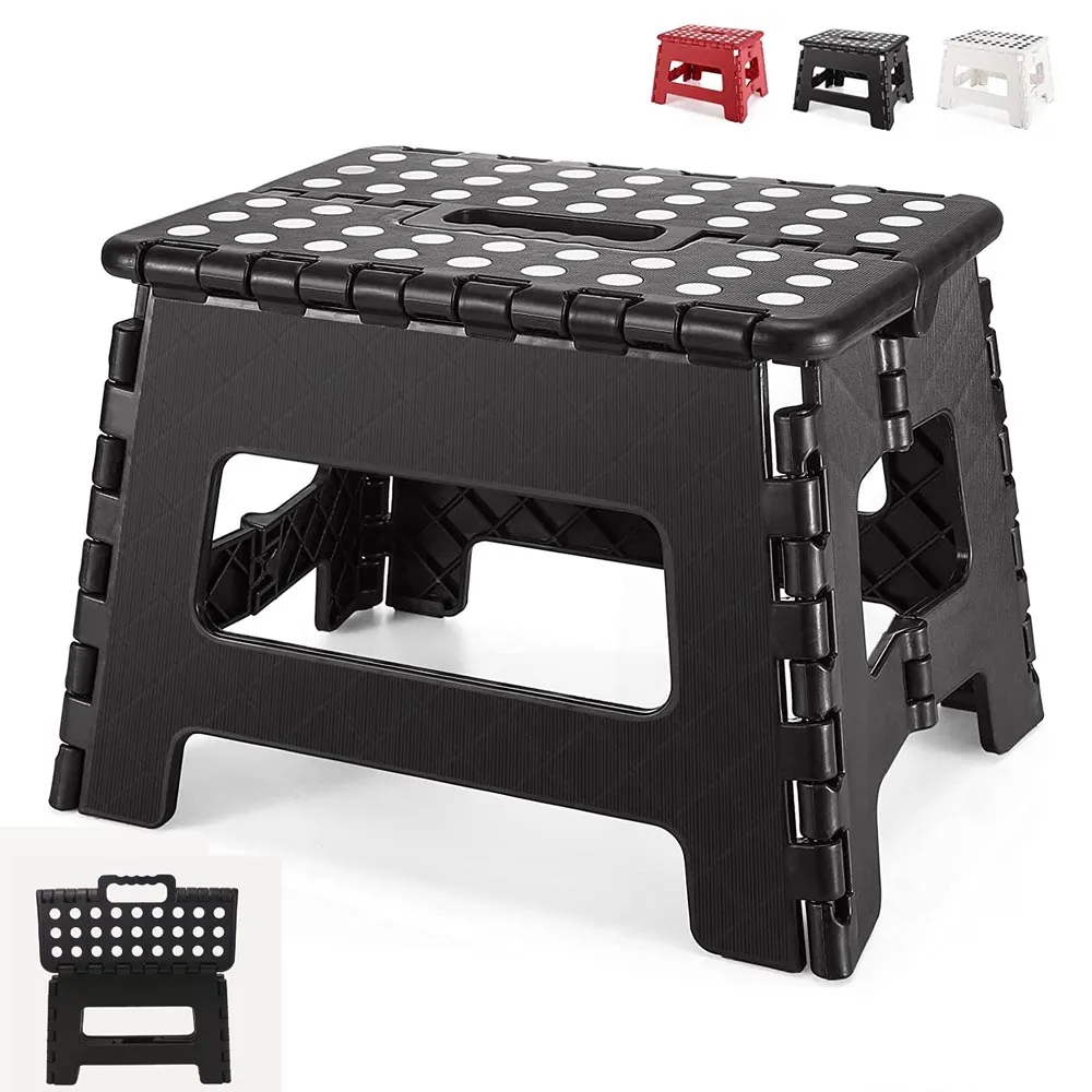 Folding Step Stool 9" Heavy Duty Kids Adults Fold Up Collapsible Durable Compact