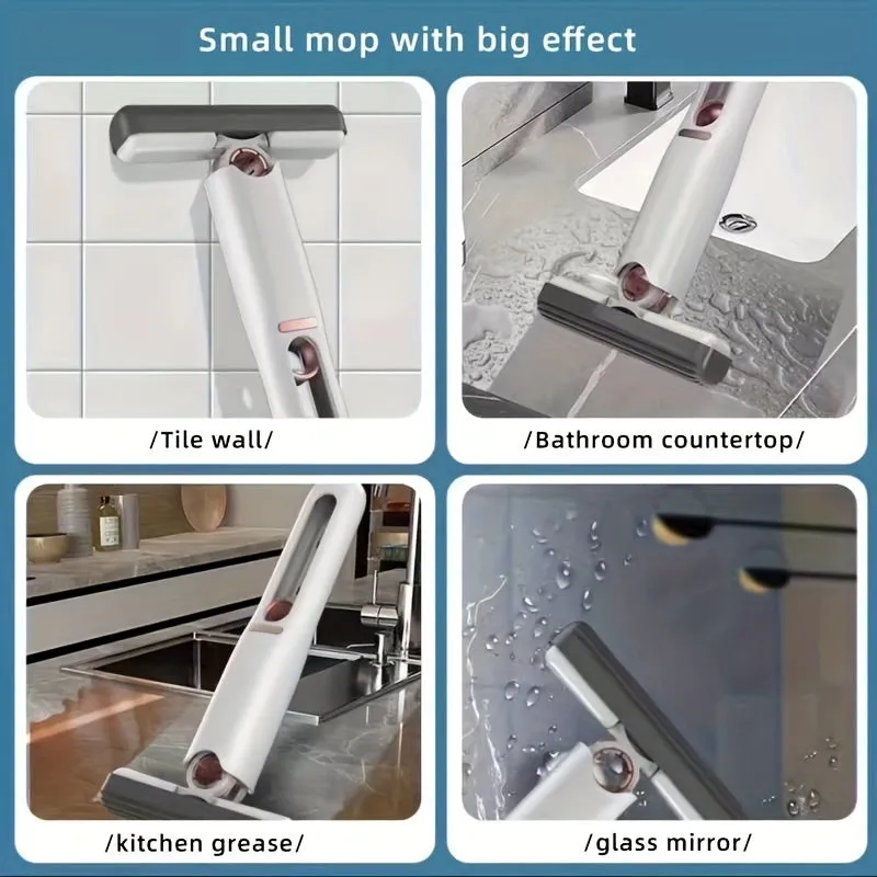 New Portable Self-Squeeze Mini Mop, Lazy Hand Wash-Free Strong Absorbent Mop