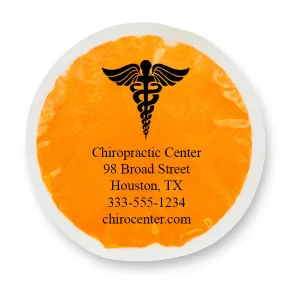 PERSONALIZED Reusable Cloth-Backed Hot/Cold Gel Pack, 6" Round - Orange