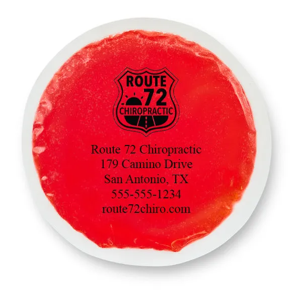 PERSONALIZED Reusable Cloth-Backed Hot/Cold Gel Pack, 6" Round - Red