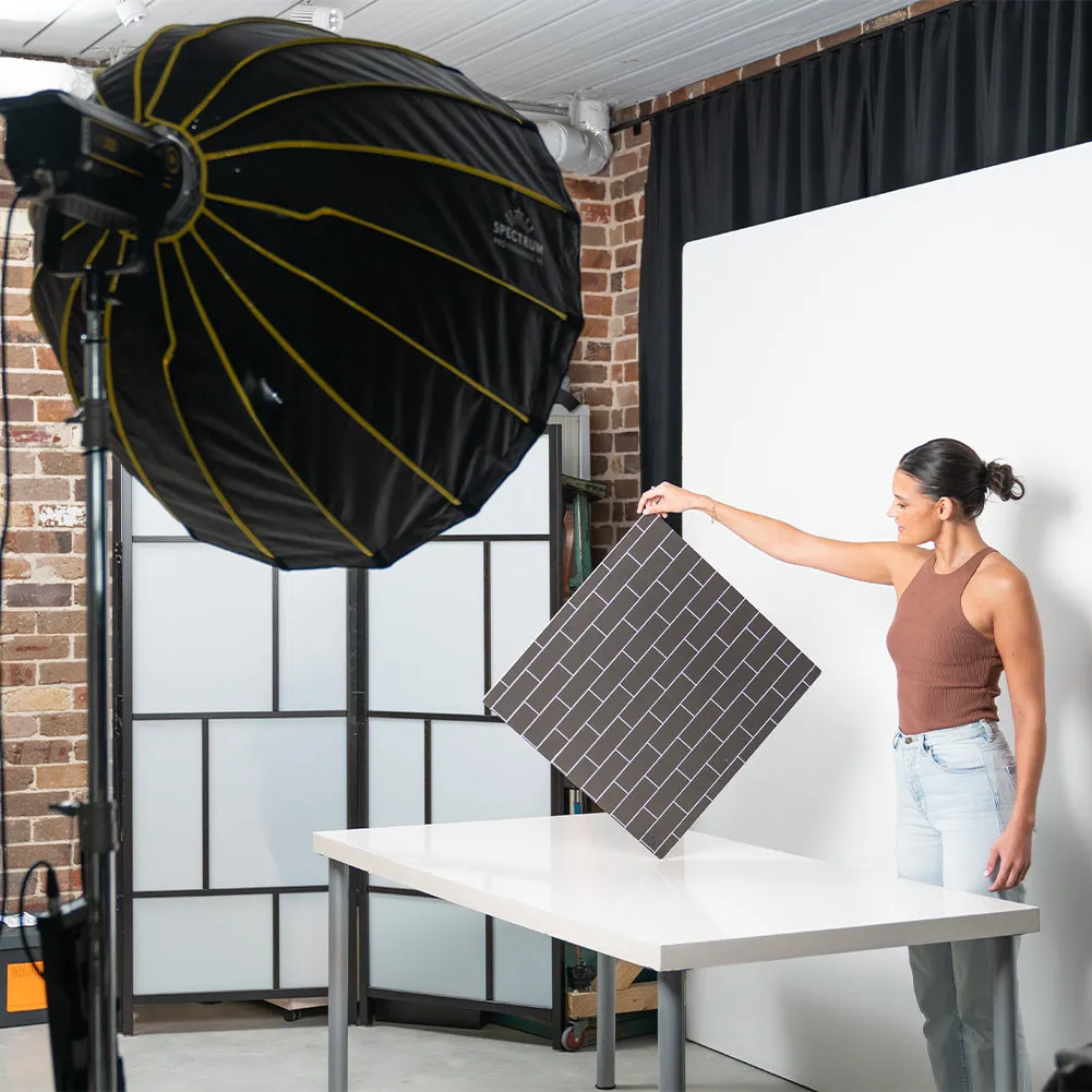 ProBoards Flat Lay Photography Rigid Black & White Marble   Subway Tiles Backdrop - Rushcutters Bay (60cm x 60cm)