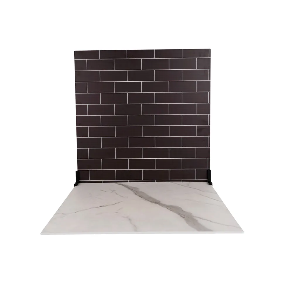 ProBoards Flat Lay Photography Rigid Black & White Marble   Subway Tiles Backdrop - Rushcutters Bay (60cm x 60cm)