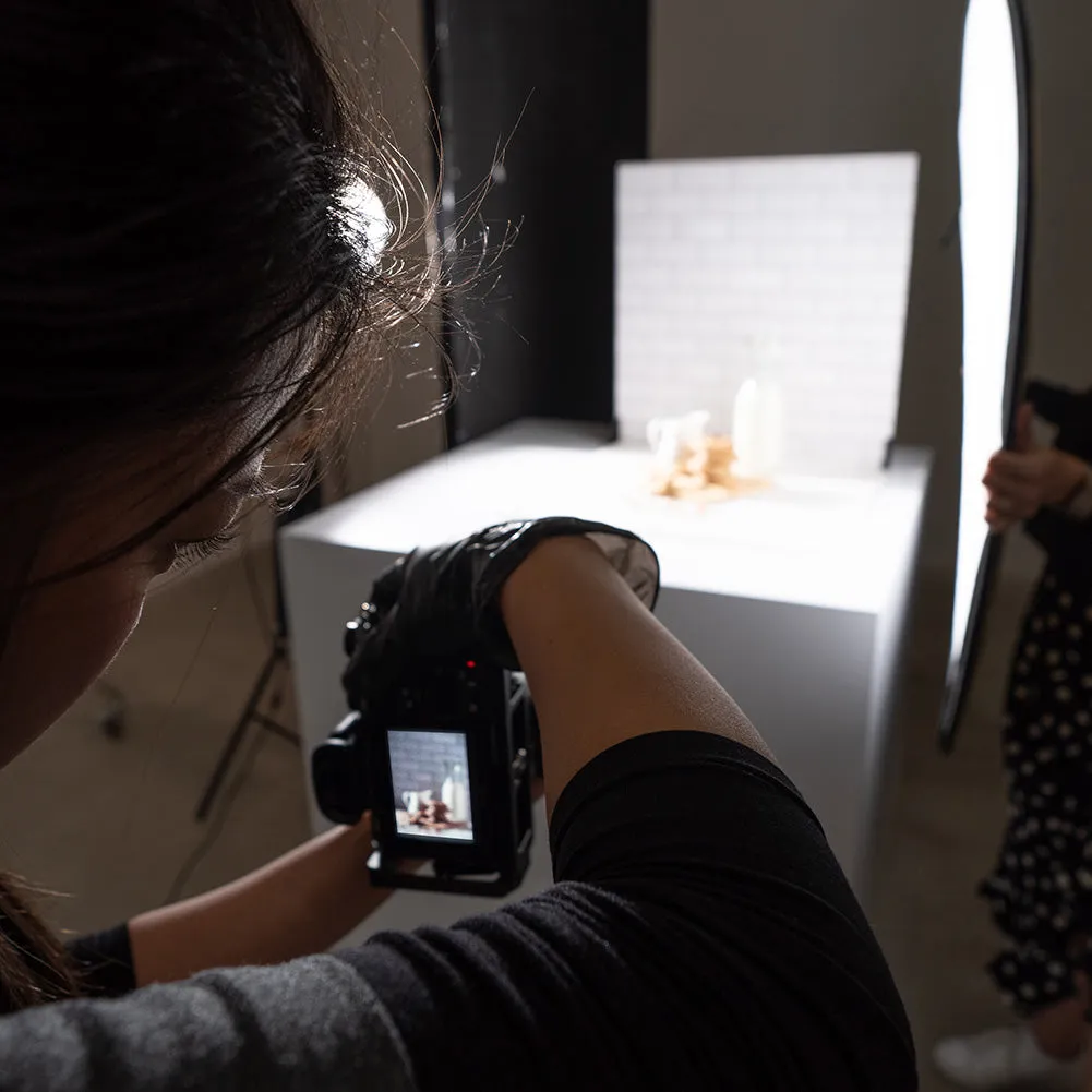 ProBoards Flat Lay Photography Rigid Black & White Marble   Subway Tiles Backdrop - Rushcutters Bay (60cm x 60cm)