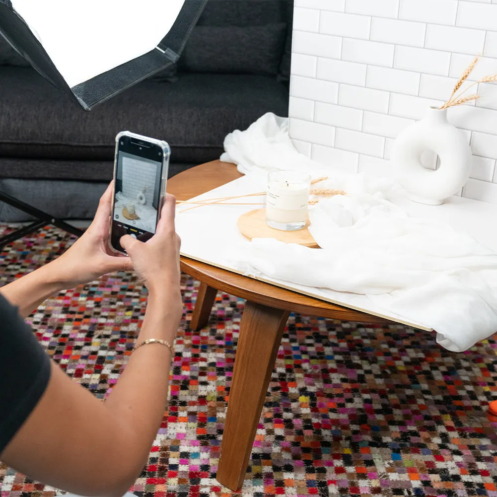 ProBoards Flat Lay Photography Rigid Black & White Marble   Subway Tiles Backdrop - Rushcutters Bay (60cm x 60cm)