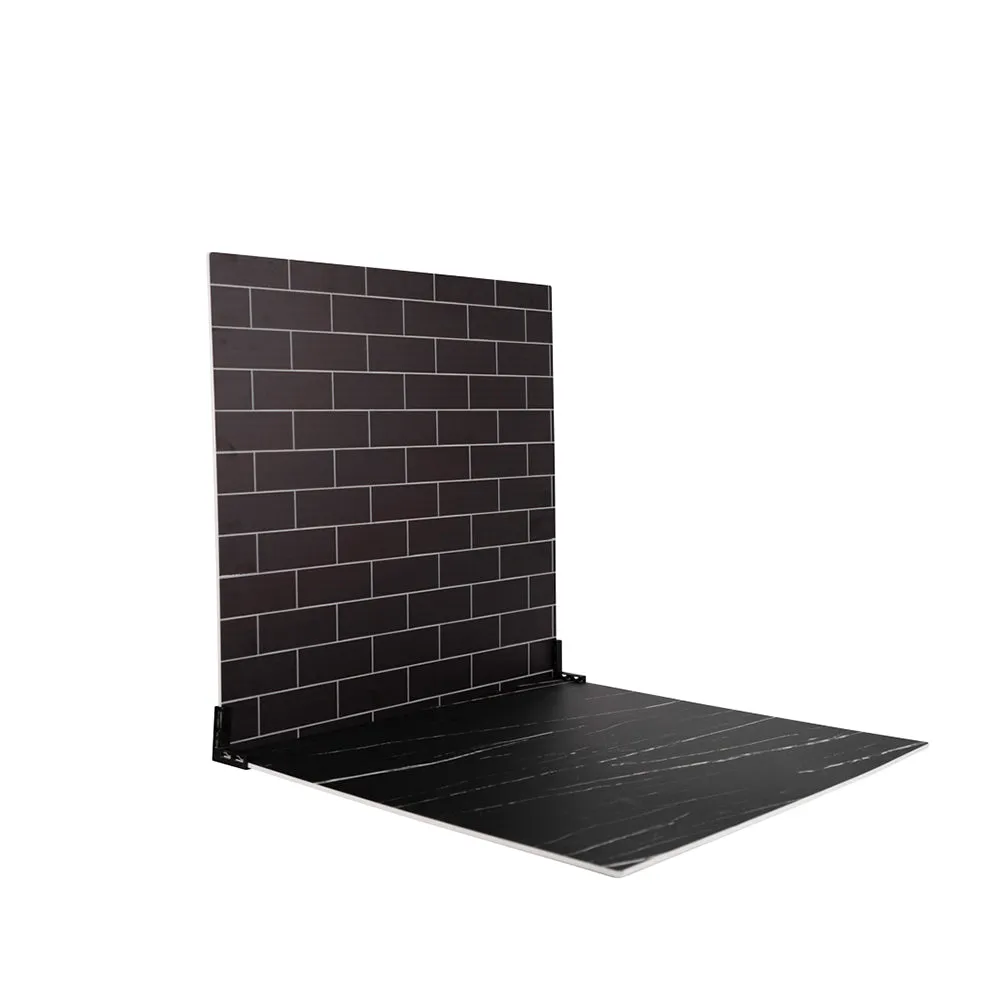 ProBoards Flat Lay Photography Rigid Black & White Marble   Subway Tiles Backdrop - Rushcutters Bay (60cm x 60cm)