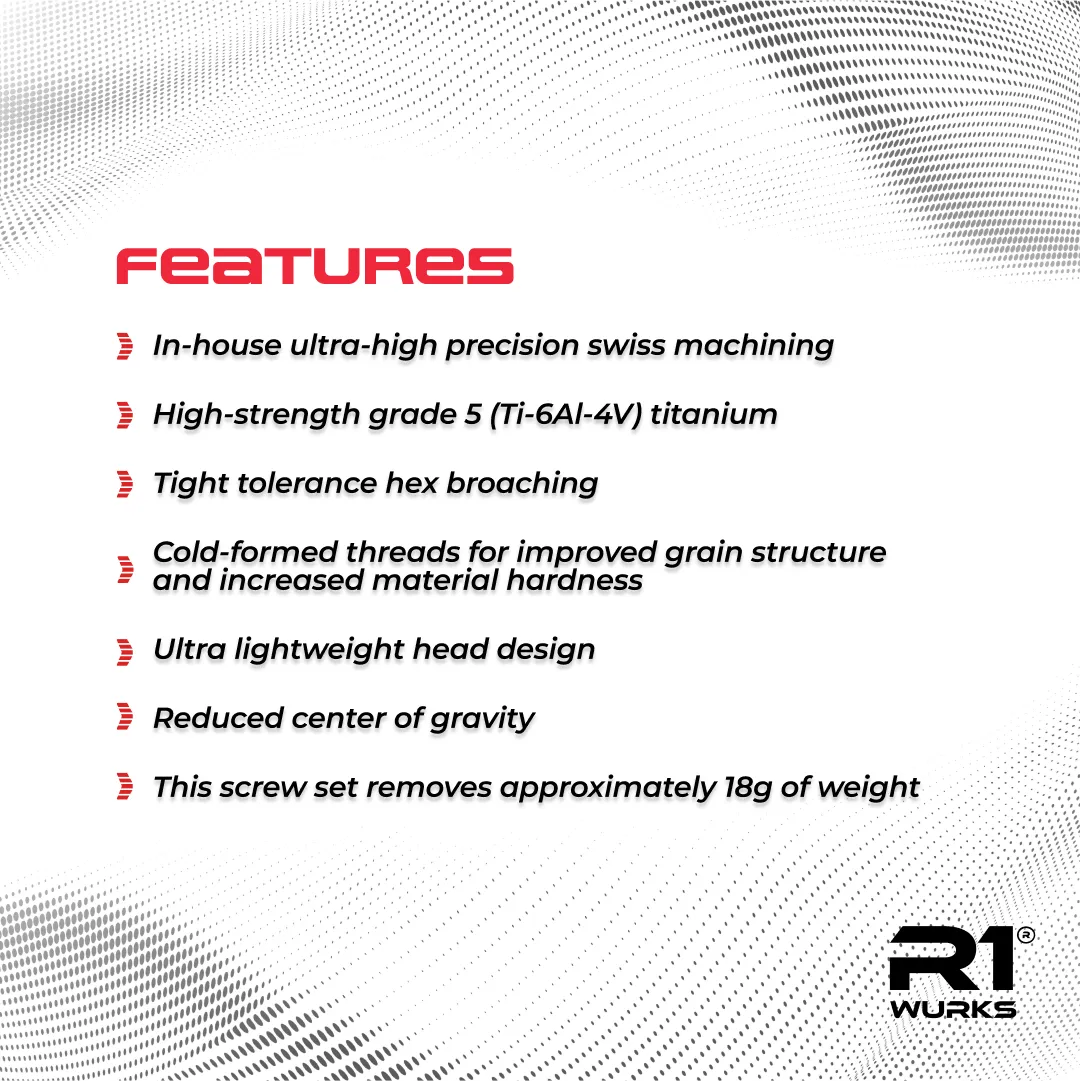 R1WURKS Fits Cat L1 4wd Titanium upper Screw Set