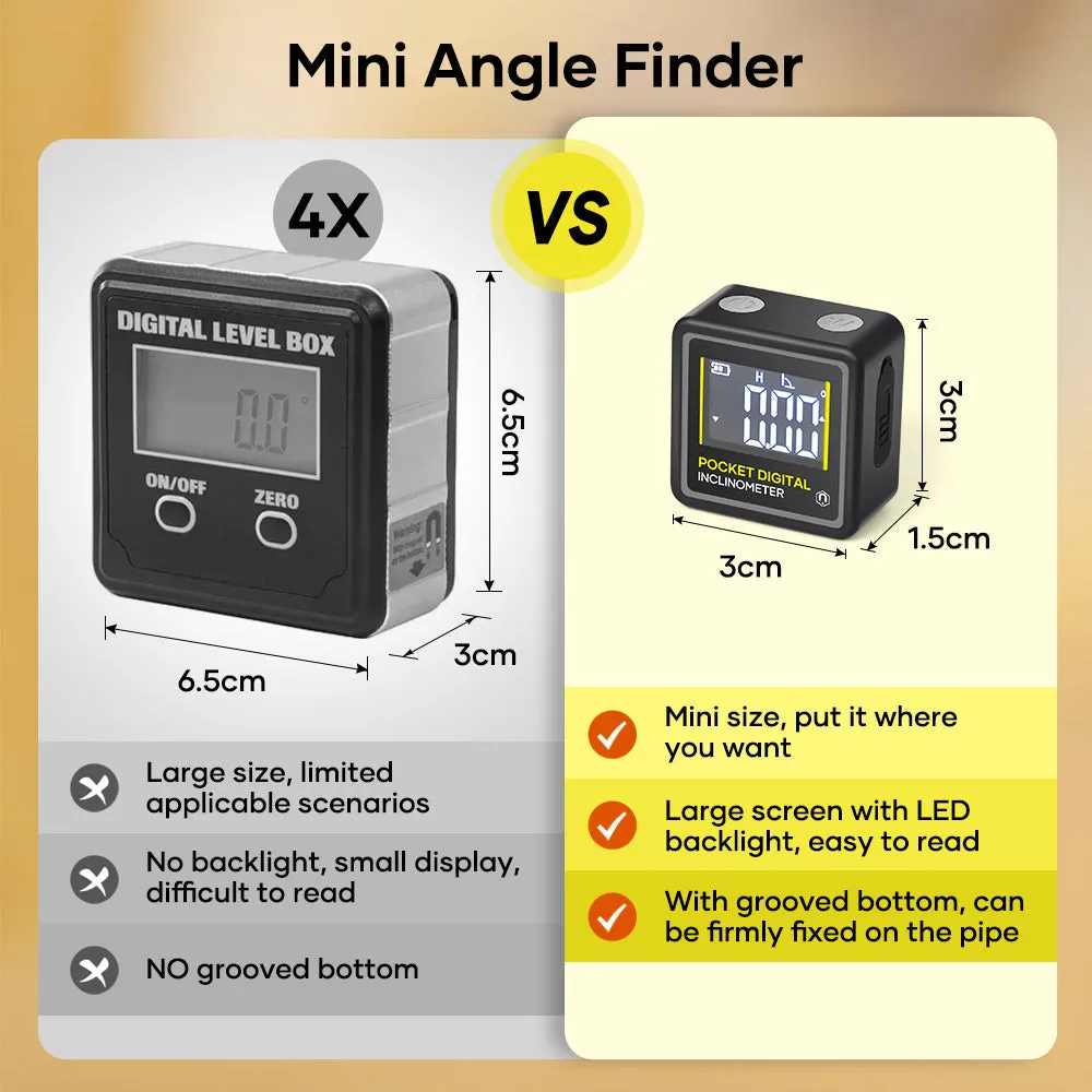 Saker Portable Mini Digital Angle Finder Magnetic