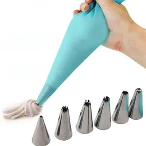 Silicone and Stainless Steel Icing Cream Pastry Bag