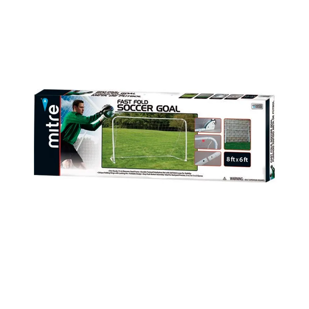 Soccer Goal Mitre Fast Fold Heavy Duty Kick Ball Net Foldable Portable Game New